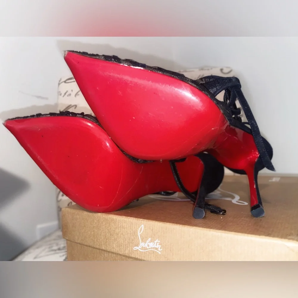 Christian Louboutin Acide 100 Rete/plum Tulle pump - Picture 12 of 16